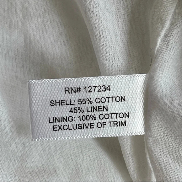 Boston proper linen blend silver sequined short dress sleeveless white size 4 - Picture 7 of 8